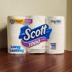 Scott 1000 Toilet Paper – 12 Rolls, 1,000 Sheets per Roll