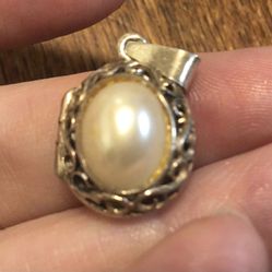 Sterling Faux Pearl Locket