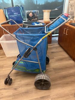 beach cart and umbrella