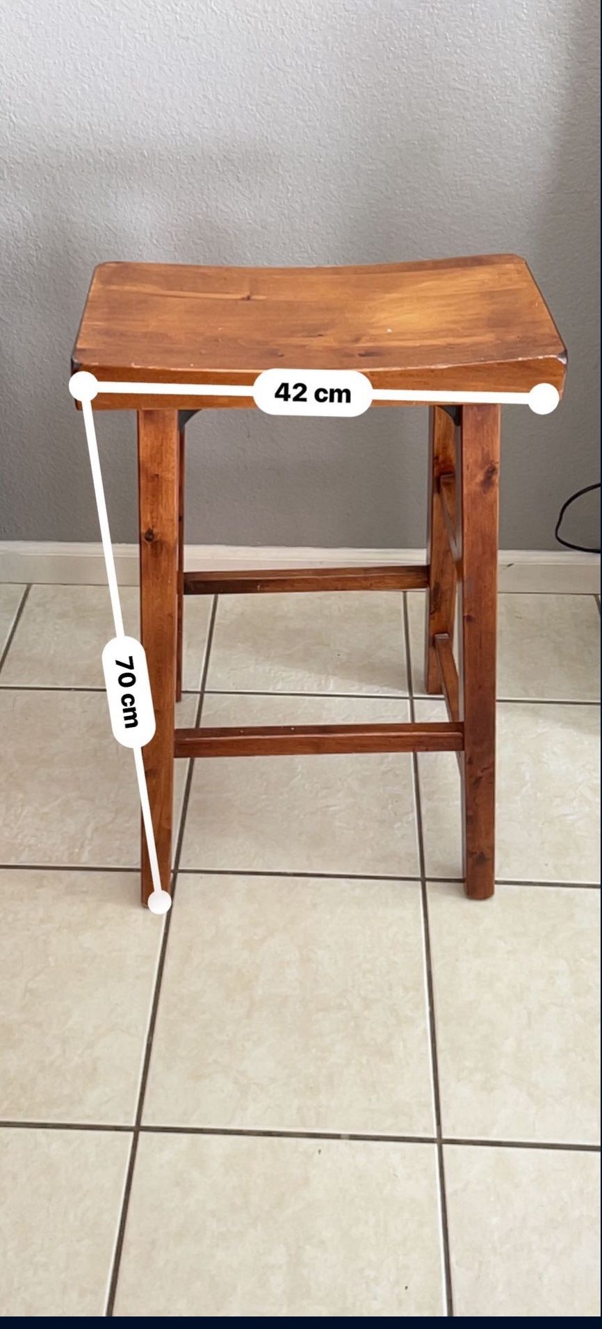 $150 - Solid Wood BAR Stools (Set of 3).