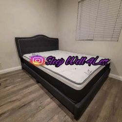 NEW  QUEEN BED FRAME AND MATTRESS 