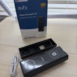 Brand New eufy Video Doorbell C31, 2K FHD, Dual Power Options, Live Video Call, Easy Installation, Quick-Release Battery, 24/7 Recording SKU159-S1
