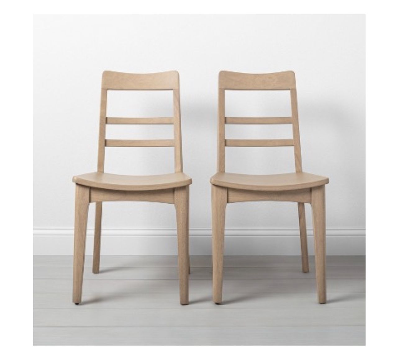 2pk Wood Ladder Back Dining Chair Set - Natural - Hearth & Handâ„¢ with Magnolia