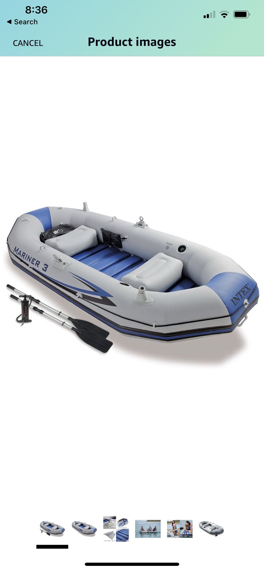 Intex mariner 3 inflatable boat set with pump and oars