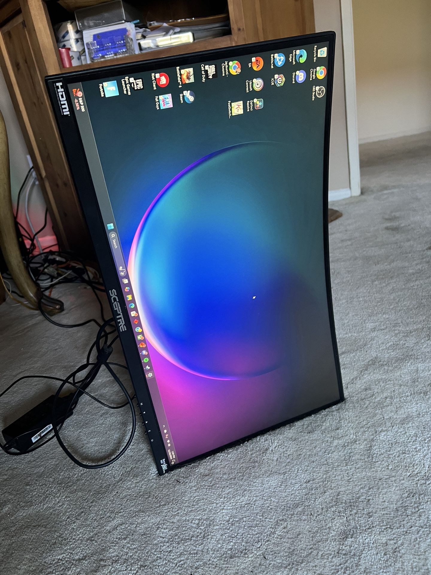 Sceptre M24 Curved Gaming Monitor + Adjustable Monitor Arm