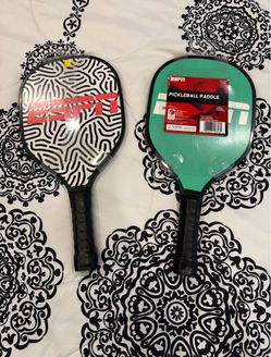 New ESPN Pickleball Paddle Set of 2 - Green & Black/White Designs