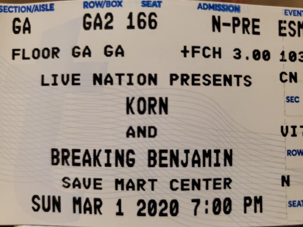 Tickets to Korn and Breaking Benjamin in Fresno