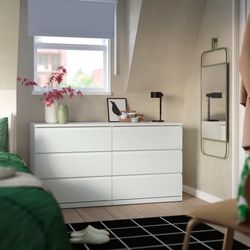 IKEA STORKLINTA 6-Drawer Dresser (White) - Very Good Condition