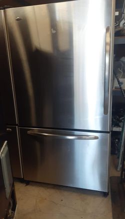 Amana Bottom Freezer Stainless Steel Refrigerator
