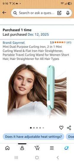 Mini hair straightener and curling iron