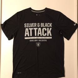 Nike Raiders Silver & Black Attack Dri-Fit Training Shirt — Size Large