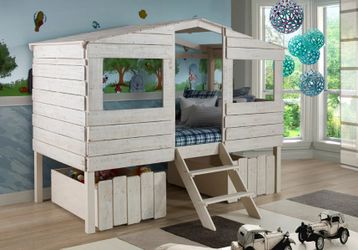Twin Tree House Loft Bed For Kids