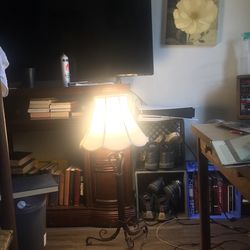 Waist height cast iron antique lamp