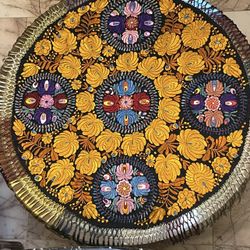 Stunning Vintage Handmade Silk Embroidery Tablecloth 