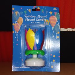 Rainbow Lotus Flower Birthday Candle, 8 Petal, Colorful, Musical