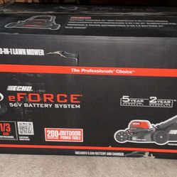 ECHO eFORCE 21 in 56-Volt Cordless Battery Walk Behind Push Lawn Mower with Two 5.0 Ah Batteries/Ra
