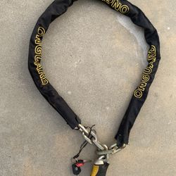 On guard, heavy duty chain motorcycle lock