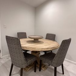 Z Gallerie Dining Table Set – 5 Pieces (Table + 4 Chairs)