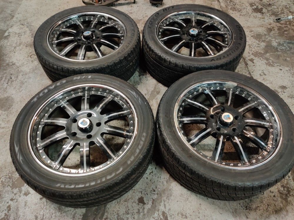 22 5x150 Asanti 3 Piece Wheels With Tires 