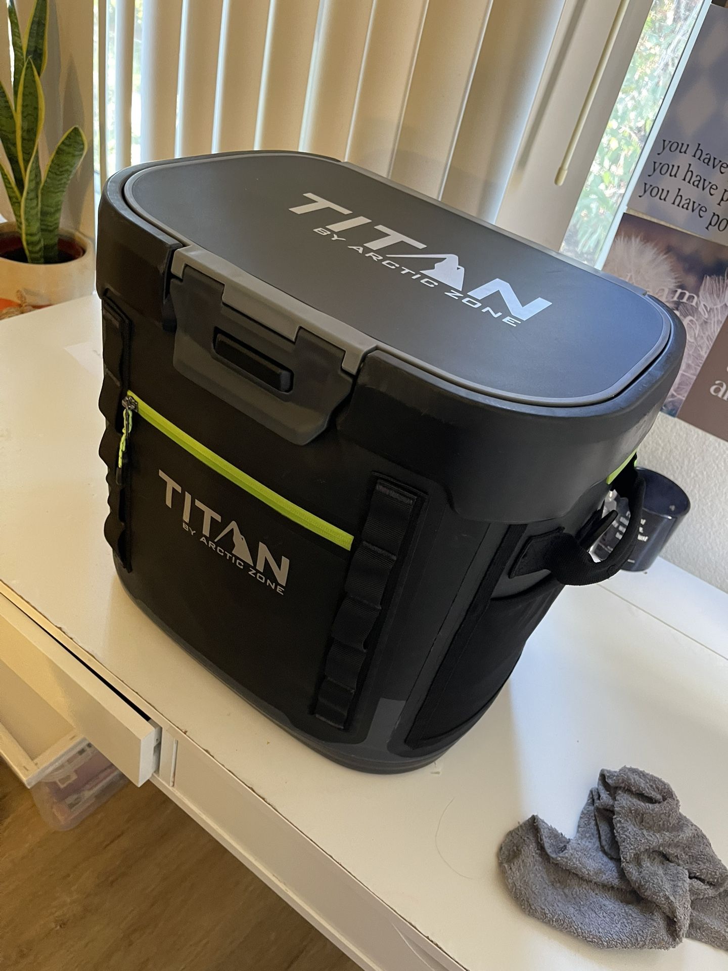Titan by Artic Zone 36 Can, 24 Quart Welded Soft Cooler with Waterproof Exterior & Leak Proof Latch, Black