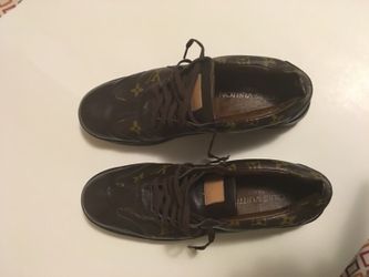 Louis Vuitton monogram canvas leather lace-up shoes