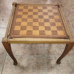 Vintage 19th Century Petite Cherrywood Chessboard Table 