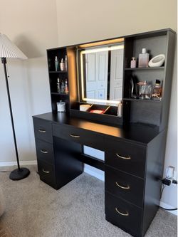 Black Makeup Vanity/ Desk