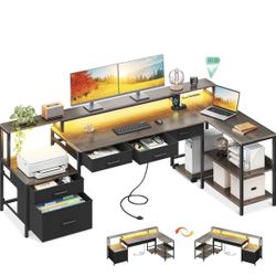 Gray 66 Inch Desk