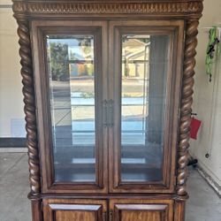 Glass Wooden China Cabinet 
