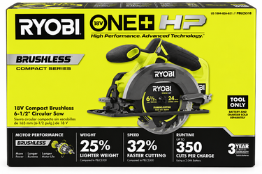 NEW RYOBI ONE+ HP 18V Brushless 6-1/2" Circular Saw