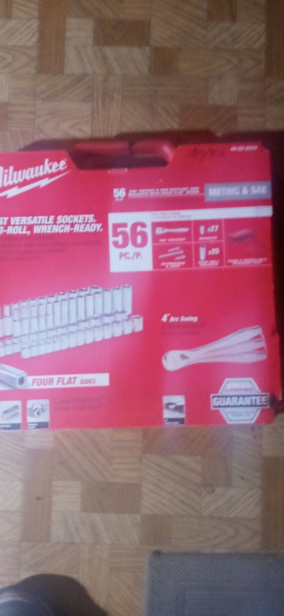 Milwaukee socket set 3/8 drive brand new in box still. Has the zip tie around the handle never been opened