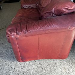 Burgundy Leather Loveseat 