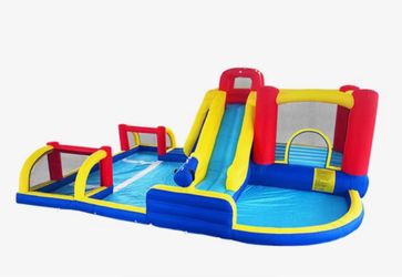 Inflatable Bounce House with Water Slide – Backyard Inflatable Water Park for kids aged 3-8,Perfect for Summer Fun & Cooling Down