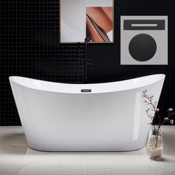 WOODBRIDGE 67" Acrylic Freestanding Bathtub Contemporary Soaking White Tub