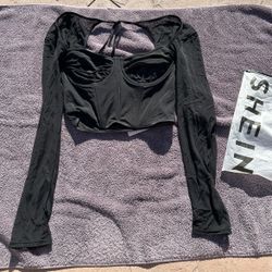 Black Corset Crop Top - SHEIN 