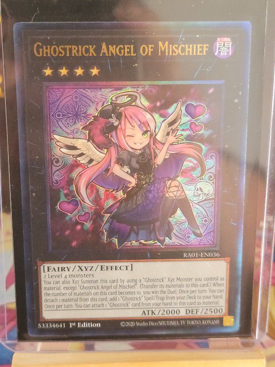 YUGIOH Ghostrick Angel of Mischief  RA01-EN036  Prismatic Ultimate Rare 
