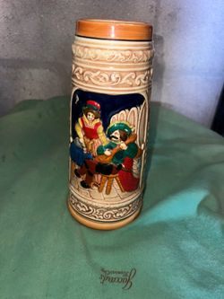 VINTAGE Beer Stein Large 9.5” Tall Ceramic Mug with Handle Made in Japan