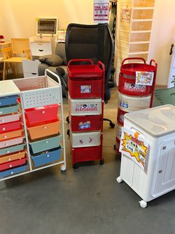 Osamugoods Rolling Storage Cart Red