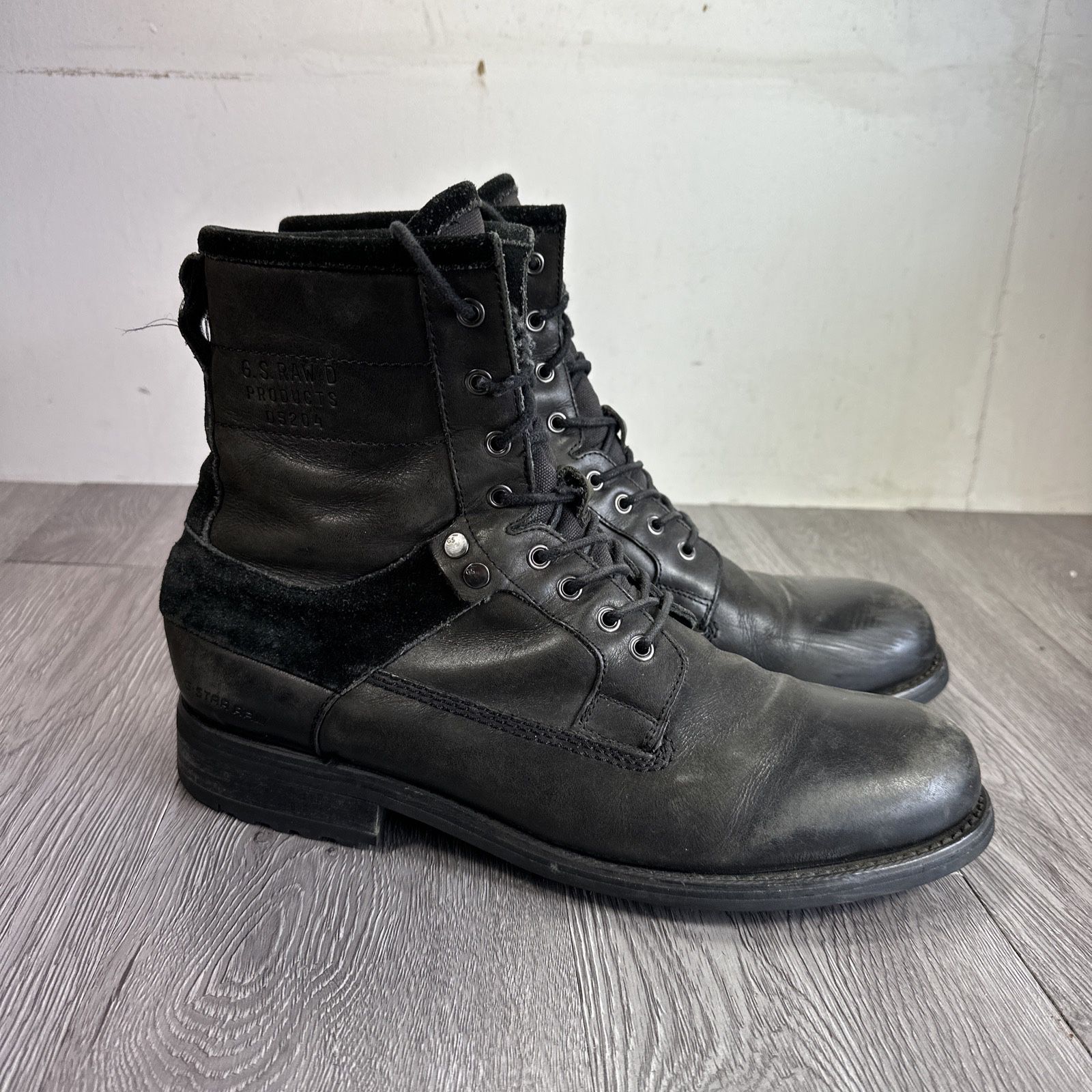 G-Star Raw Boots Men 13 Black Patton III Combat Cargo Military D5204 Biker Shoes