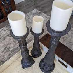 3 Candle Pillar Holders