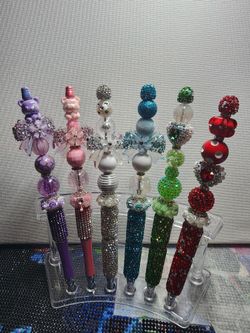 Custom beaded writing pens