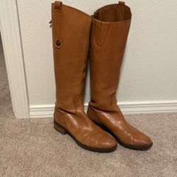 Sam Edelman Womens Penny Classic Equestrian Boot - Brown Leather, Size 8 Womens 