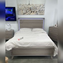 LED Headboard Queen  / Eastern King  Size Bed Frame  ( Mattress Sold Separately )