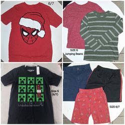 SIZE 6/7 BOY CLOTHES SHIRTS & SHORTS (ROPA PARA NIÑO TALLA 6/7 AÑOS)
