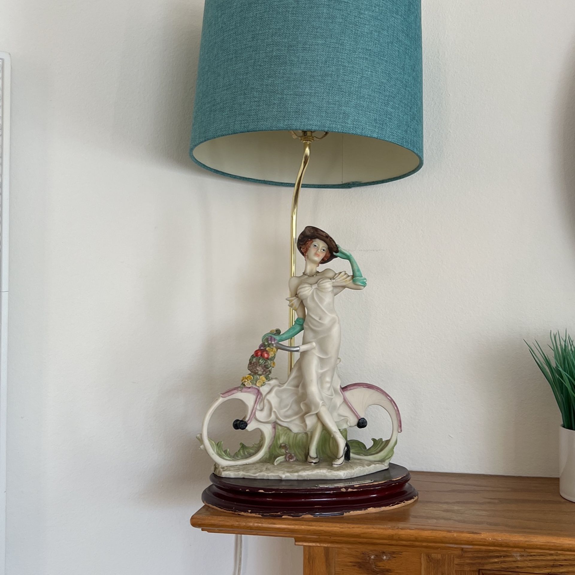 Vintage Lady On Bike Lamp,Ok Collection