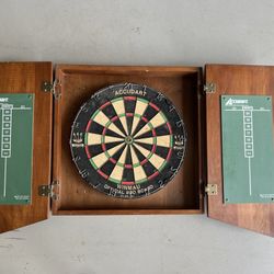 Dart Board And Cabinet