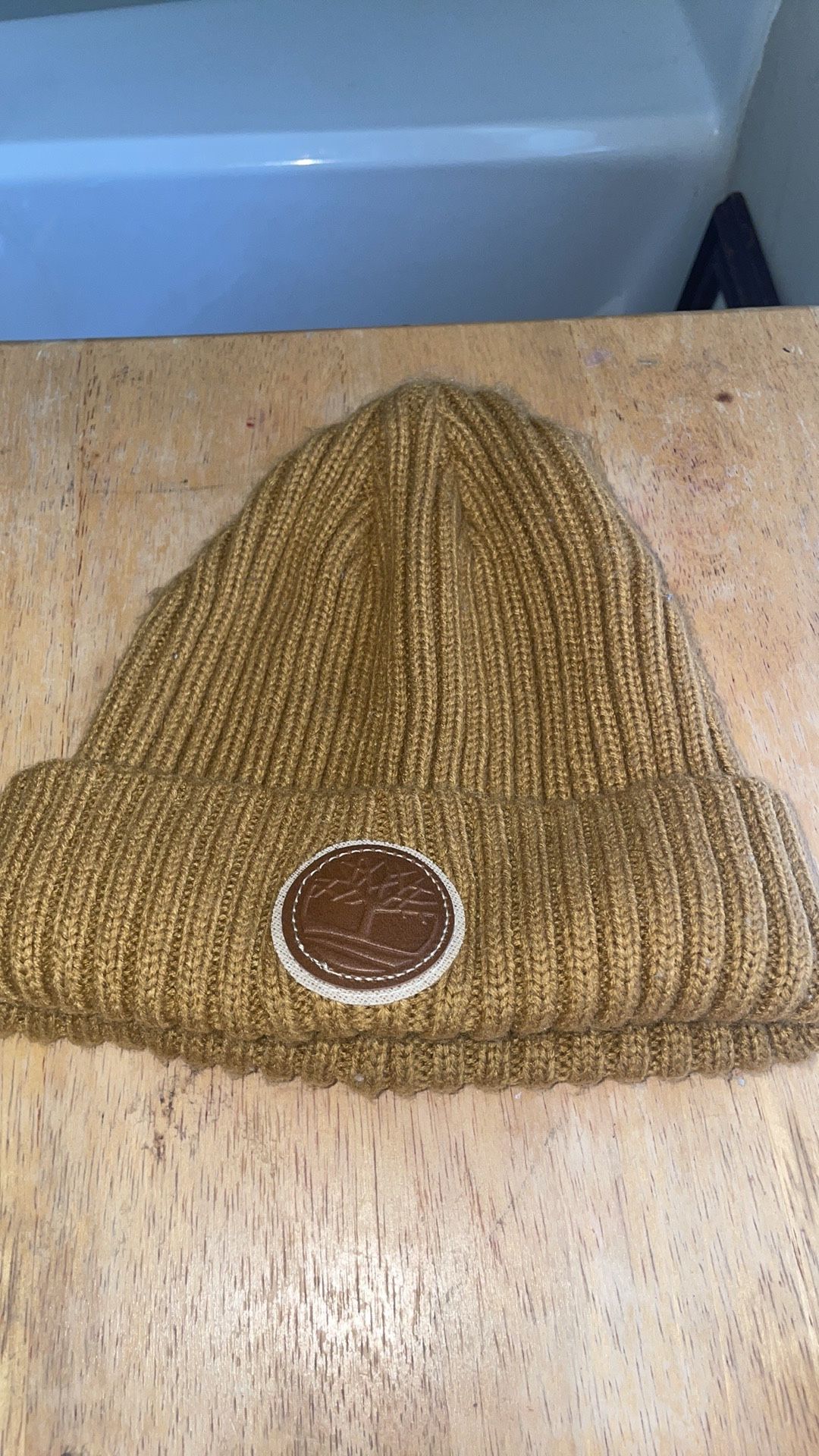 Classic Timberland Beanie with leather Logo Or Size Fits all