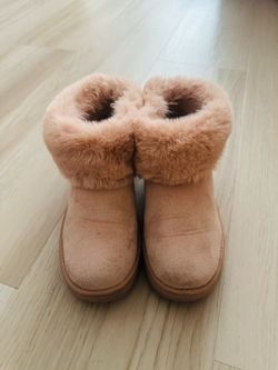 GIRL Pink Suede Faux Fur Ankle Boots
