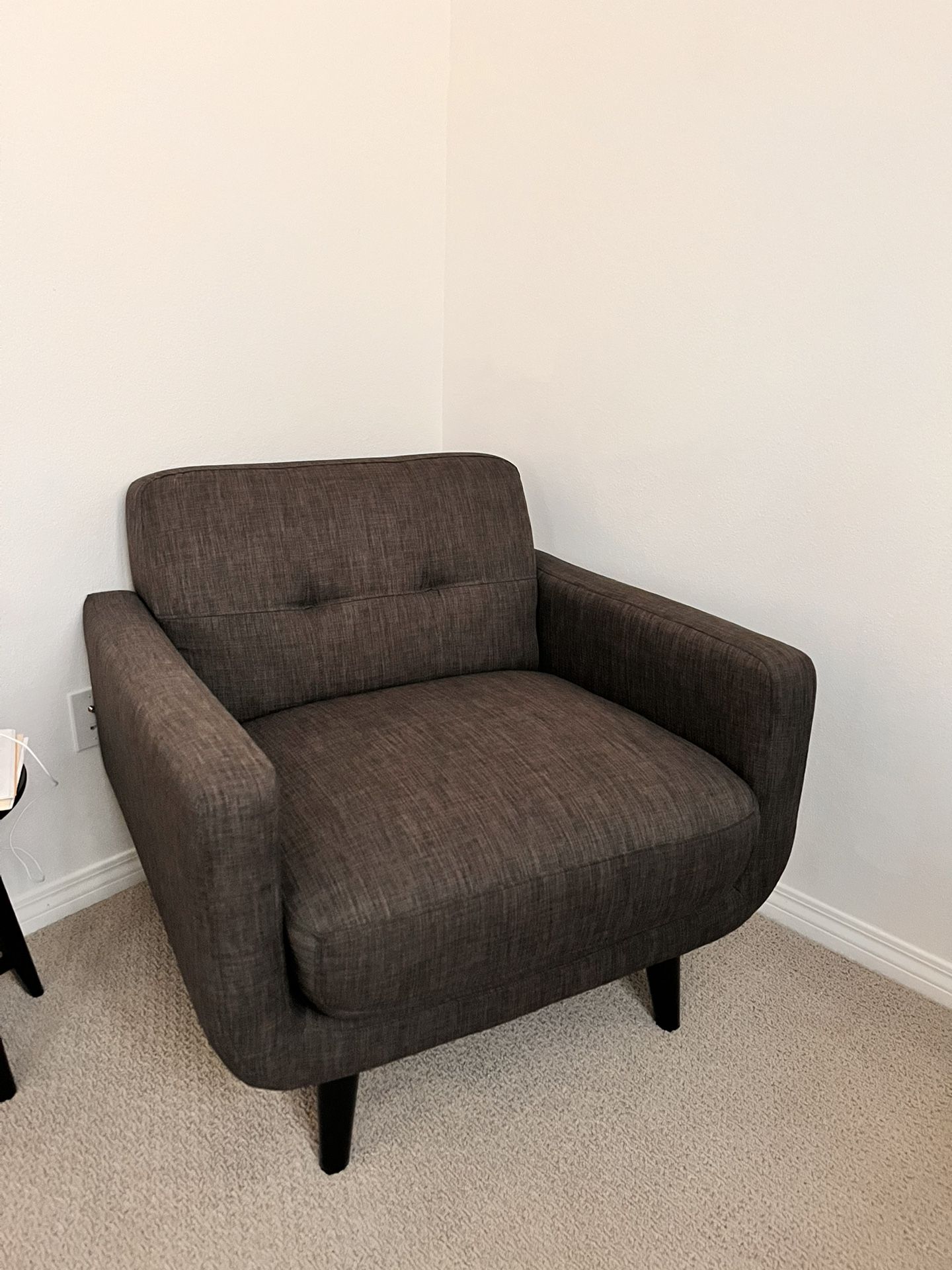 Mid Century Dark Gray Armchair
