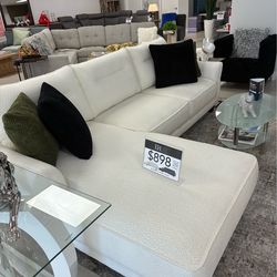 New sectional beige Boucle